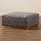 Baxton Studio Noah Grey Velvet Upholstered and Gold Finished Square Cocktail Ottoman 170-10863 - alternate 3